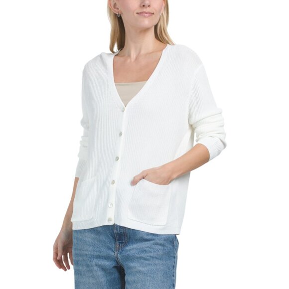 VERTIGO Ivory Easy Button Up Cardigan - Picture 1 of 2